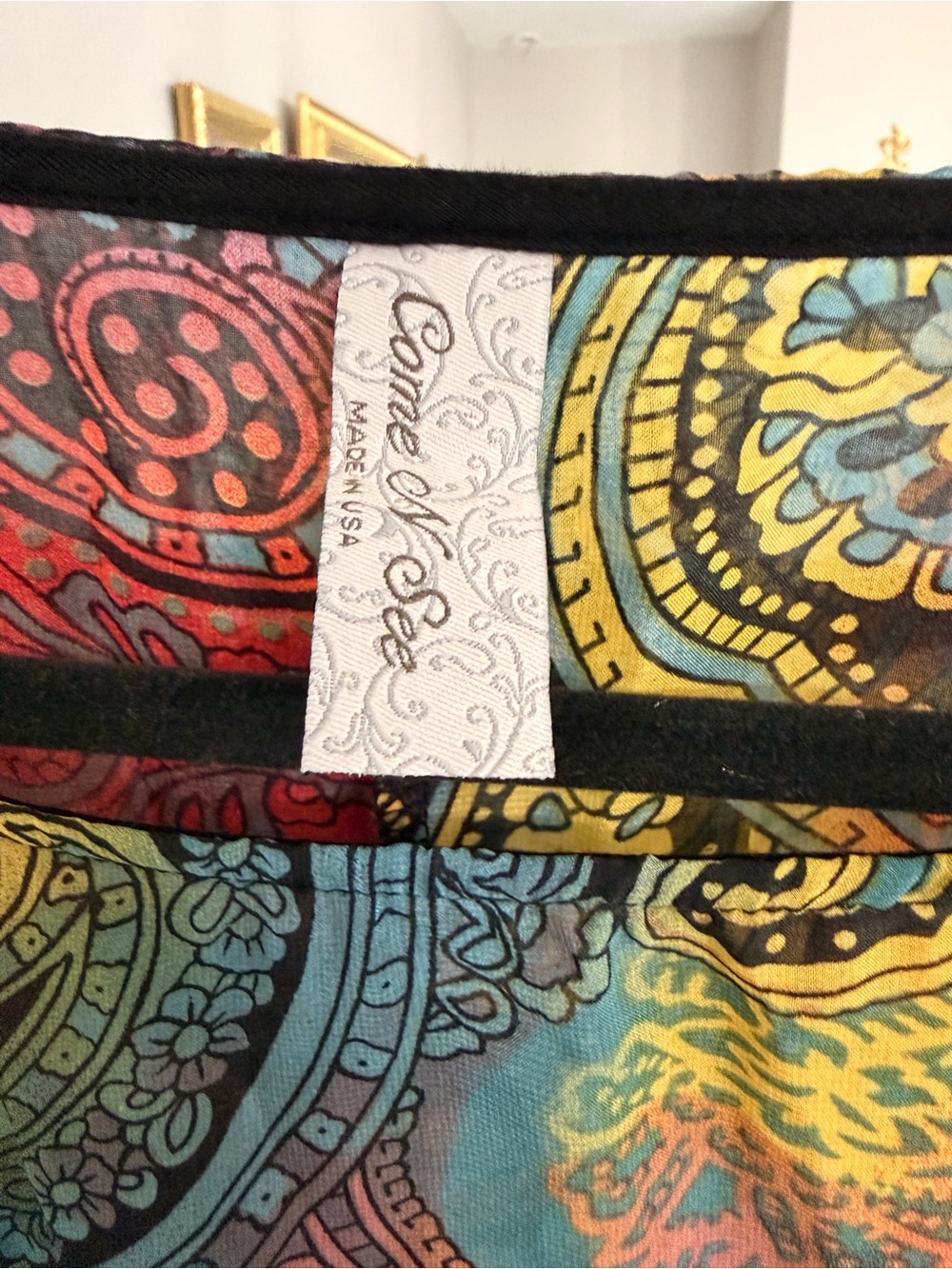 Women’s Paisley & Animal Print Asymmetric Tunic - Red Multicolor - Picture 3 of 6